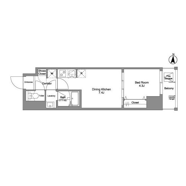 1105号室 C3 間取り図