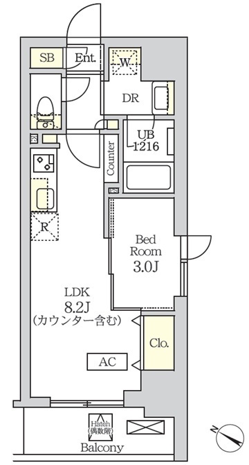 403号室 A2 間取り図