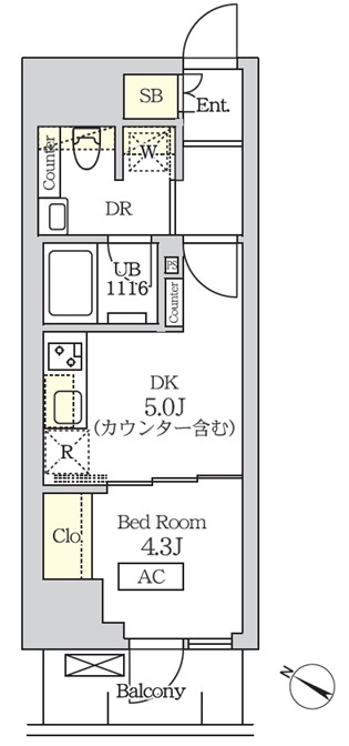202号室 B 間取り図