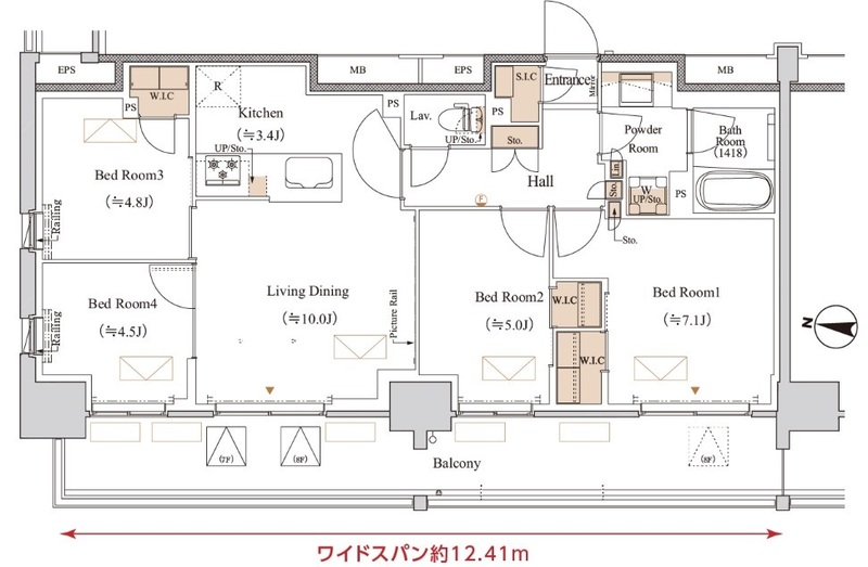 710号室 AP 間取り図