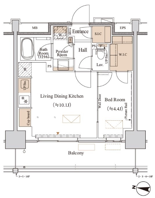 408号室 B3 間取り図