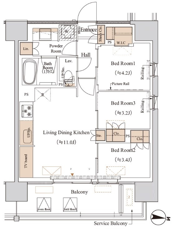 611号室 D2 間取り図