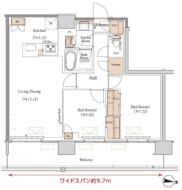 1101号室 GP 間取り図