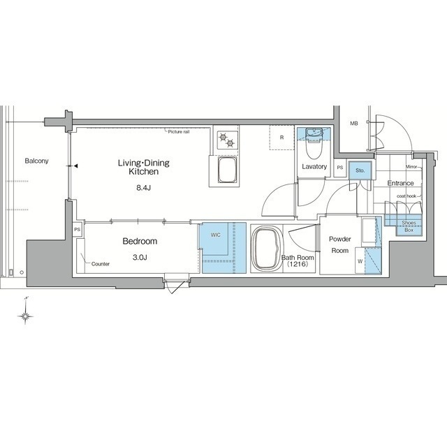 402号室 B 間取り図