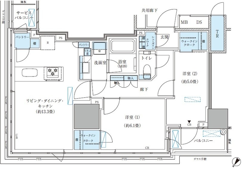 2103号室 D 間取り図