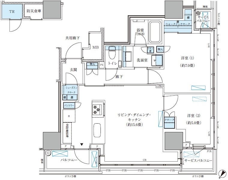 2101号室 L2 間取り図