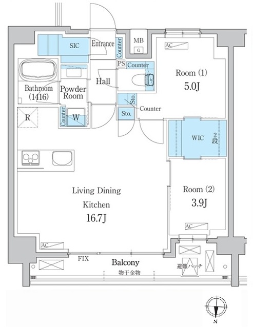1001号室 E 間取り図