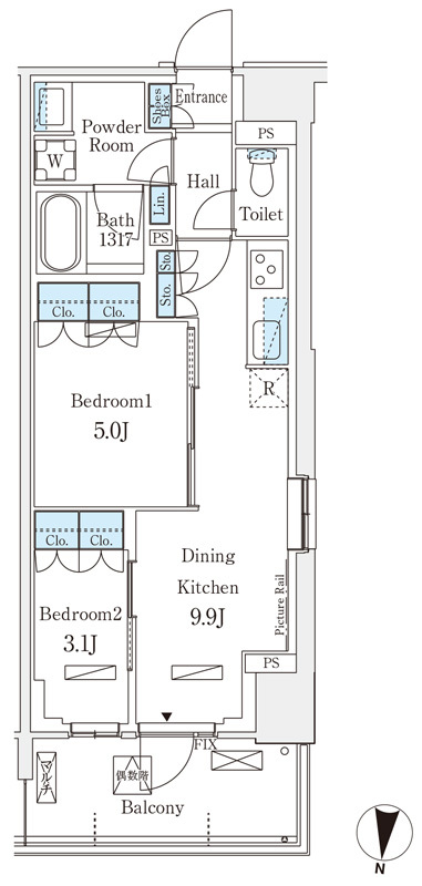 437号室 I2 間取り図
