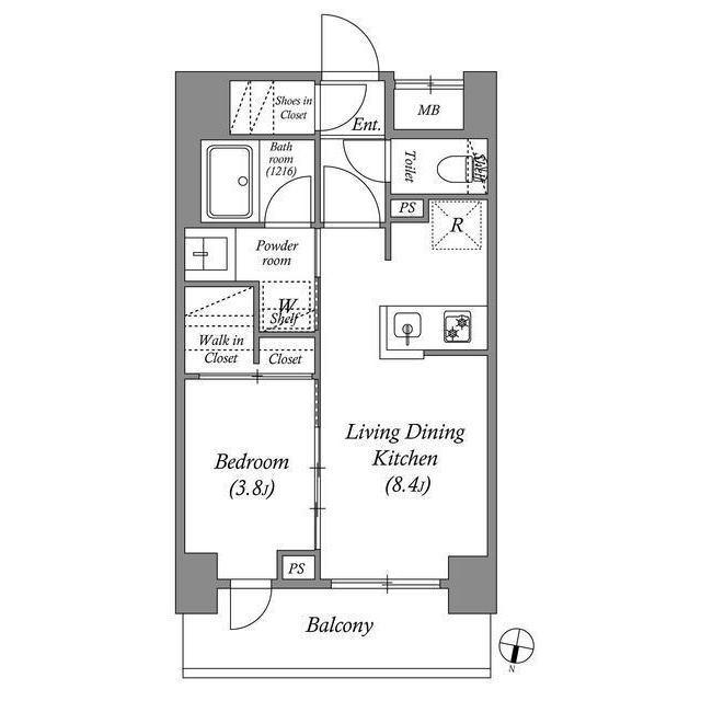 205号室 E 間取り図