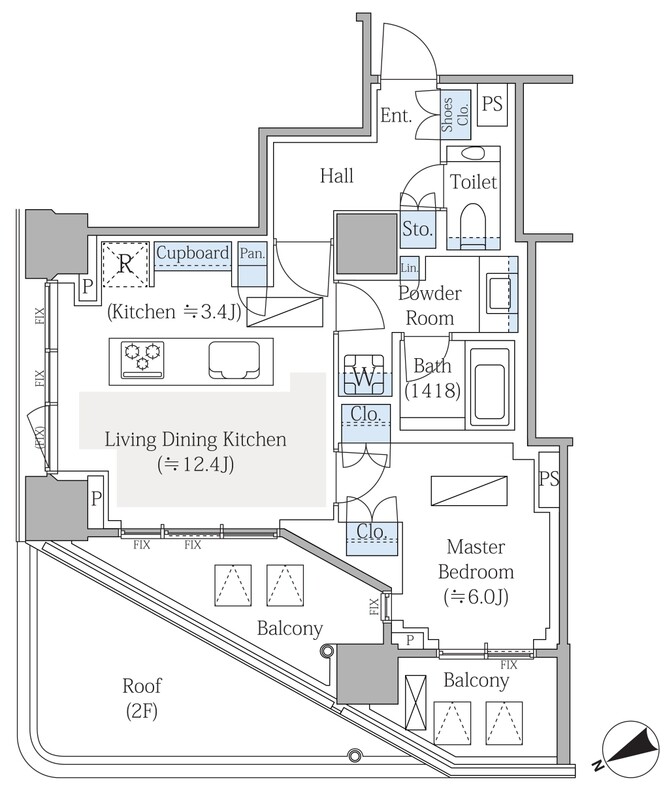 206号室 A 間取り図