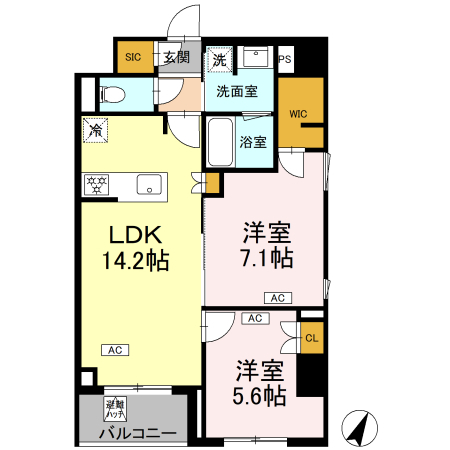 417号室 P4 間取り図