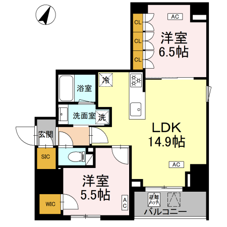 803号室 G' 間取り図