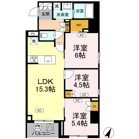111号室 P 間取り図