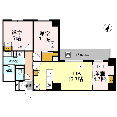 112号室 N 間取り図