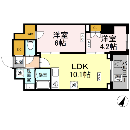209号室 E 間取り図