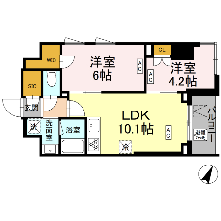308号室 E' 間取り図