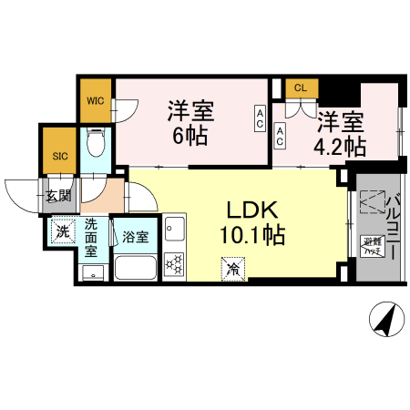 210号室 Ea 間取り図