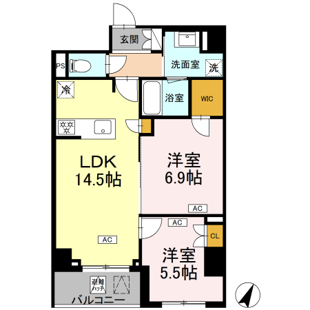 608号室 Ia 間取り図
