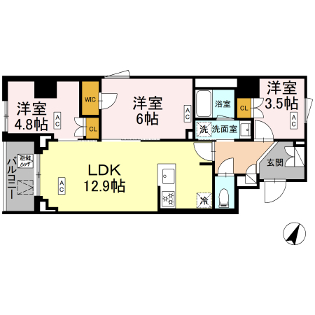 406号室 Br 間取り図