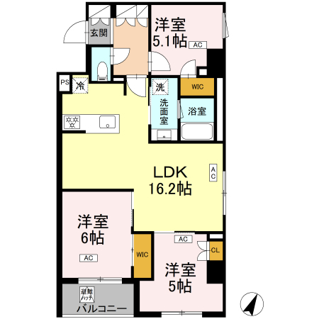 610号室 Jr 間取り図