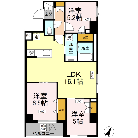 706号室 Ir 間取り図