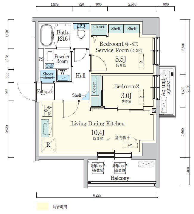504号室 A2 間取り図