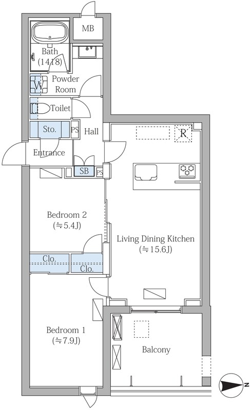 209号室 A 間取り図