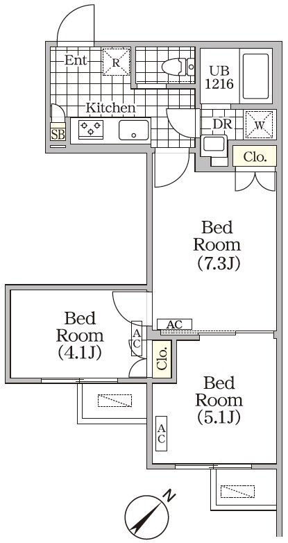 306号室 A 間取り図