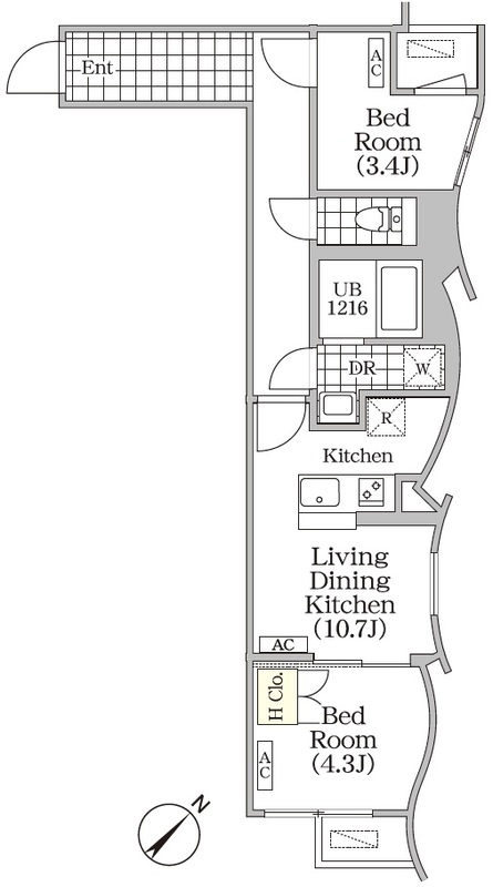 105号室 B 間取り図