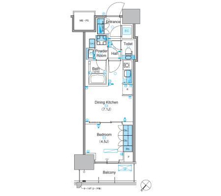721号室 Q 間取り図