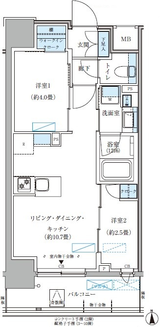 302号室 B 間取り図