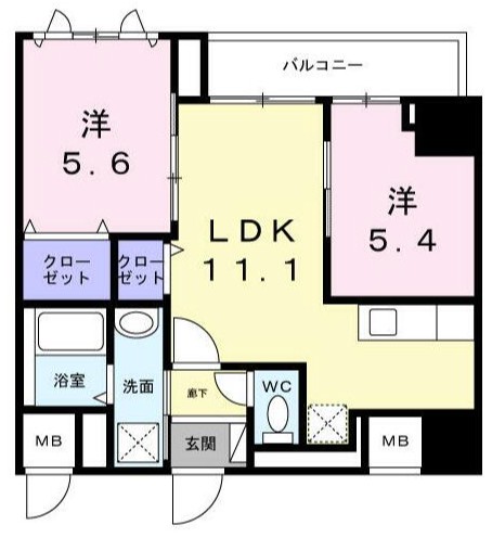 302号室 A 間取り図