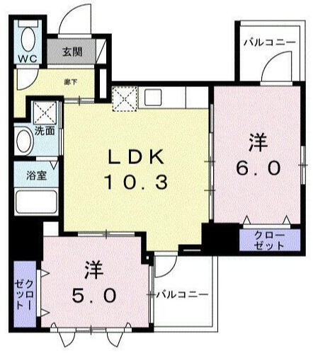 204号室 B 間取り図