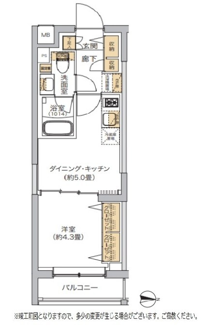 307号室 A10 間取り図