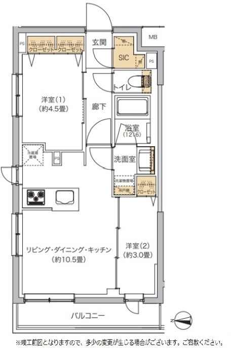 401号室 E 間取り図