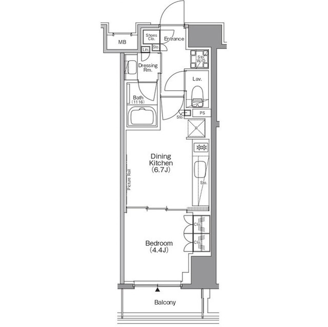 202号室 A 間取り図