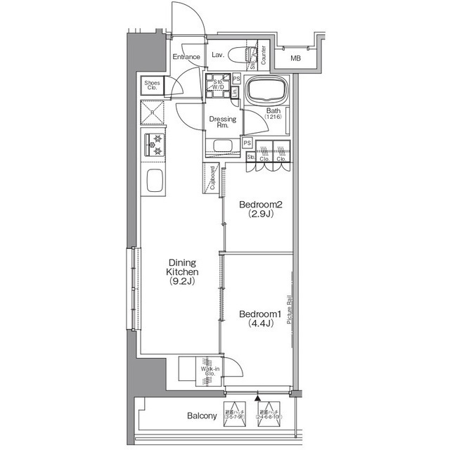 703号室 B 間取り図