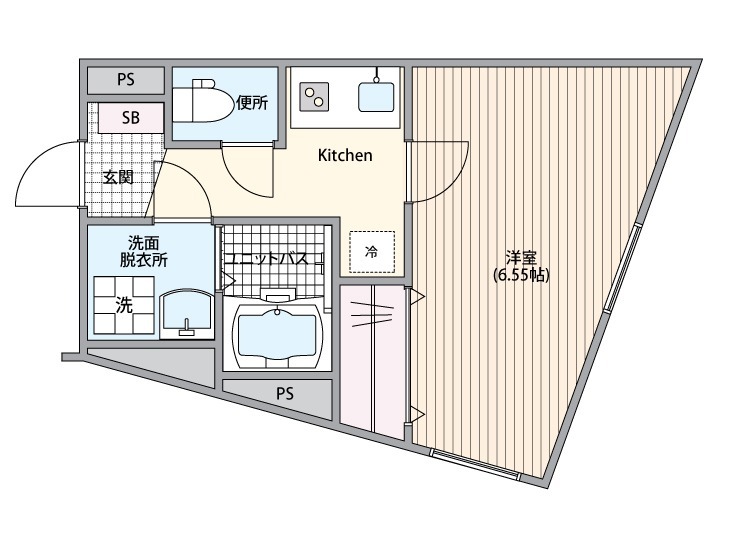 405号室 E 間取り図