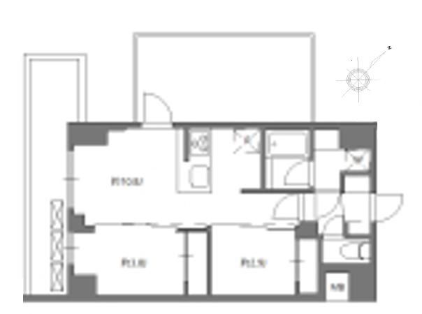 409号室 D2 間取り図