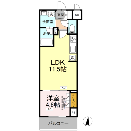 402号室 F 間取り図