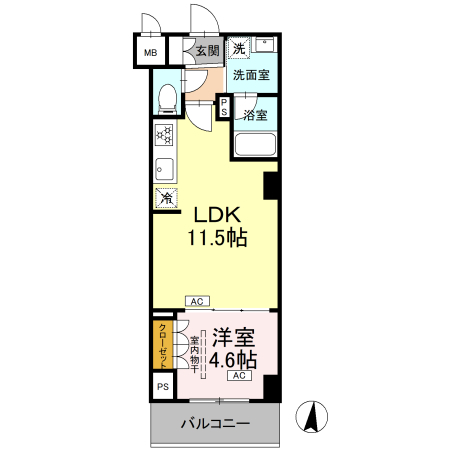 607号室 F' 間取り図