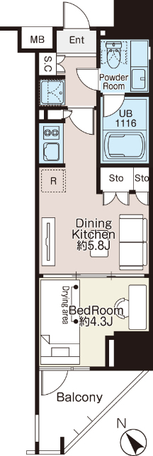 504号室 A2 間取り図