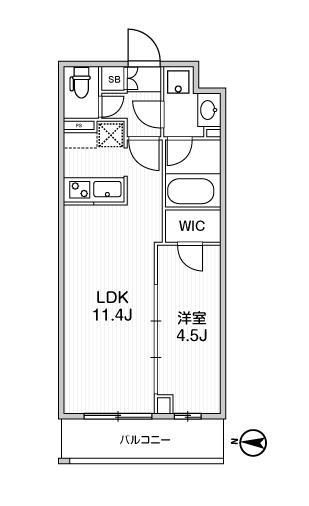 202号室 A4 間取り図