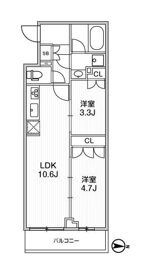 109号室 E 間取り図