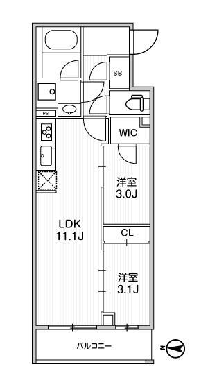 401号室 G 間取り図