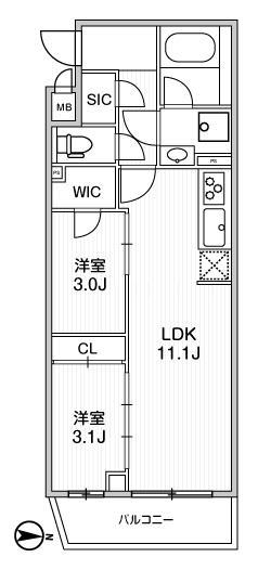 506号室 G3 間取り図
