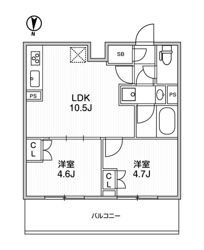 504号室 I 間取り図