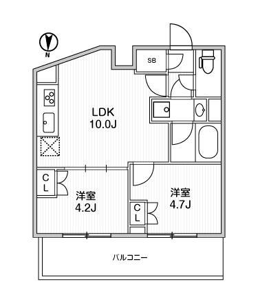 505号室 J 間取り図