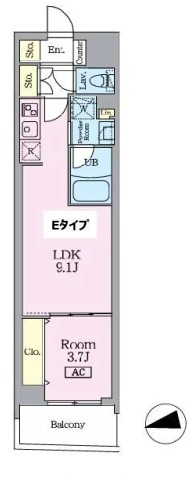 604号室 E 間取り図