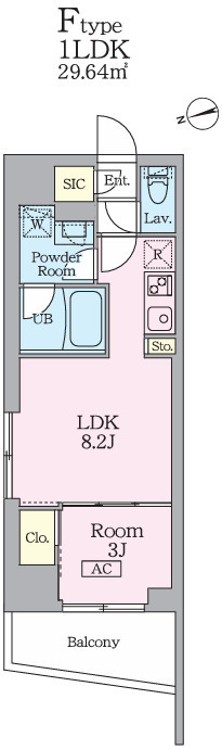 306号室 F 間取り図
